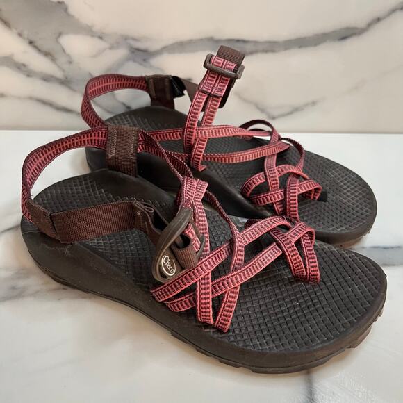 Chaco Women's Brown Pink Cloud X Sandals Sz 8 Outdoor Hiking Comfort Water Sport - Picture 1 of 6